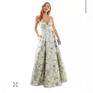 Floral women’s bridesmaid gown. Only worn once. Essentially brand new.